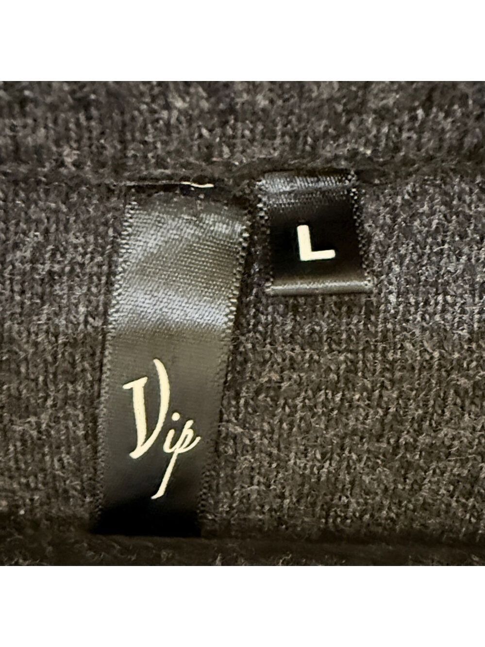 VIP dark Gray and Beige women’s Sweater Top size large - Picture 2 of 7